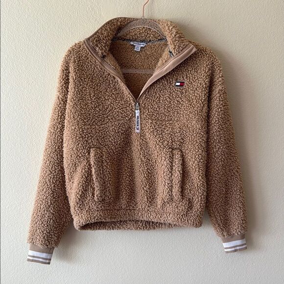 Tommy Hilfiger Sherpa Half Zip Pullover Sweater Top - Picture 1 of 10